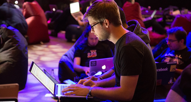 Person working on laptop