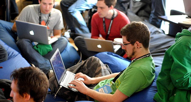 Person working on laptop